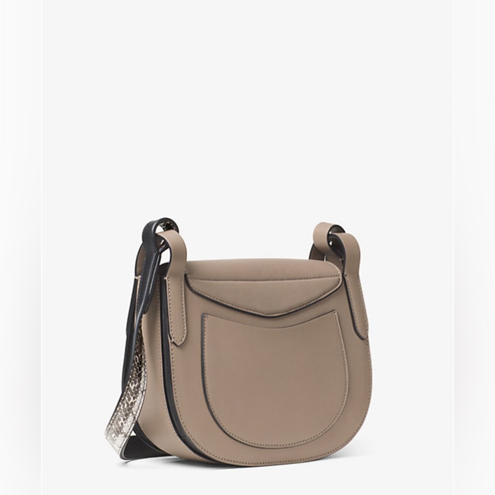 Michael Kors Collection Daria Small Leather and Snakeskin Saddlebag, NWT - Picture 4 of 6